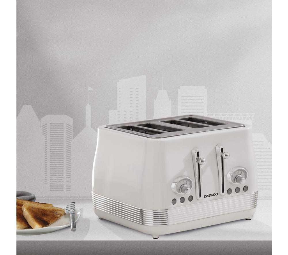 DAEWOO Denver SDA2746GE 4-Slice Toaster - Cream image number 4 of 4