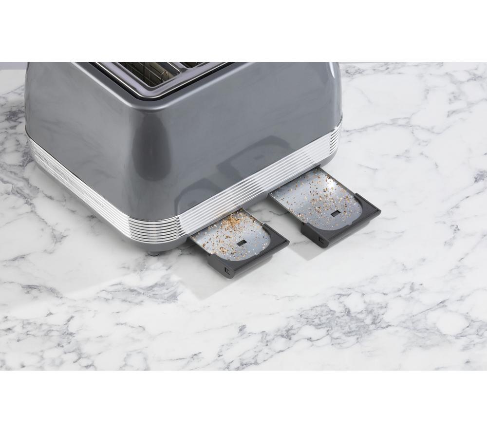 DAEWOO Denver SDA2748GE 4-Slice Toaster - Smoked Grey image number 2 of 4