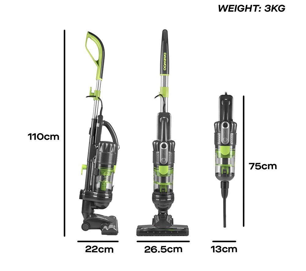 DAEWOO Tornado FLR00131GE Upright Bagless Vacuum Cleaner - Green & Grey image number 7 of 14