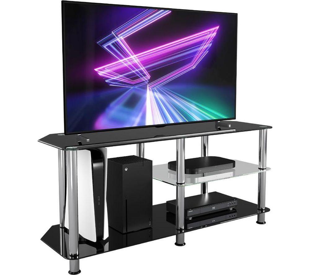 AVF Classic Glass Gaming SDC1140-5 1140 mm TV Stand for up to 55" TVs - Black & Chrome image number 5 of 9