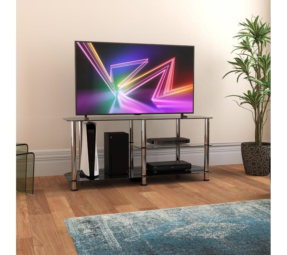 AVF Classic Glass Gaming SDC1140-5 1140 mm TV Stand for up to 55" TVs - Black & Chrome image number 8 of 9