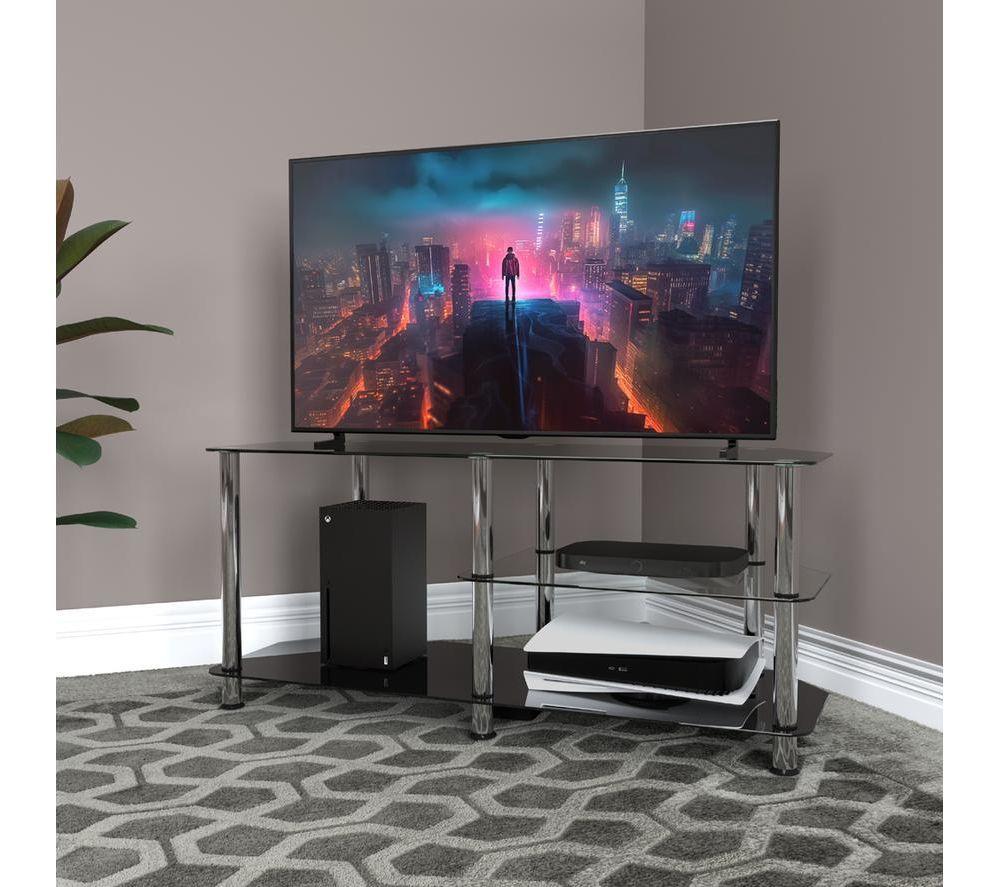 AVF Classic Glass Gaming SDC1140-5 1140 mm TV Stand for up to 55" TVs - Black & Chrome image number 9 of 9