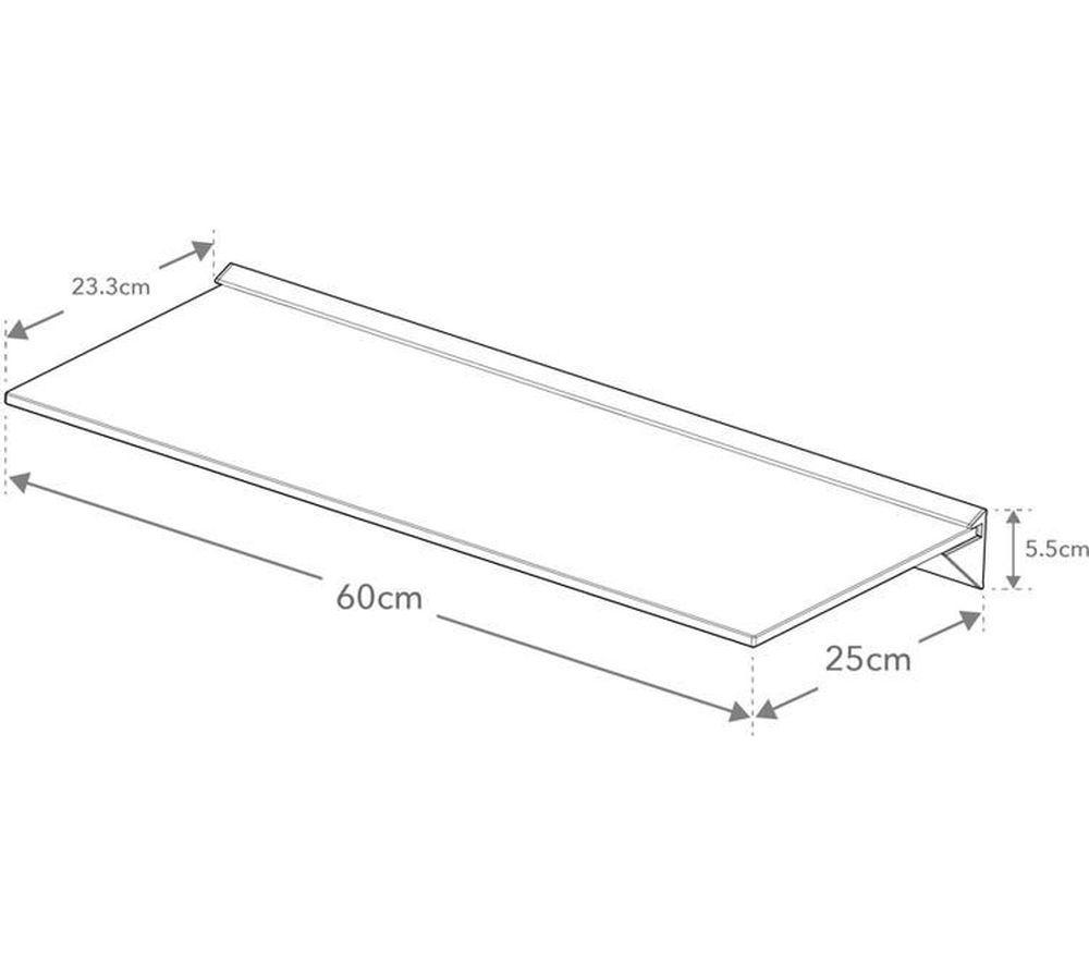 AVF S1600BB Glass Shelf - 60 cm, Black image number 2 of 4