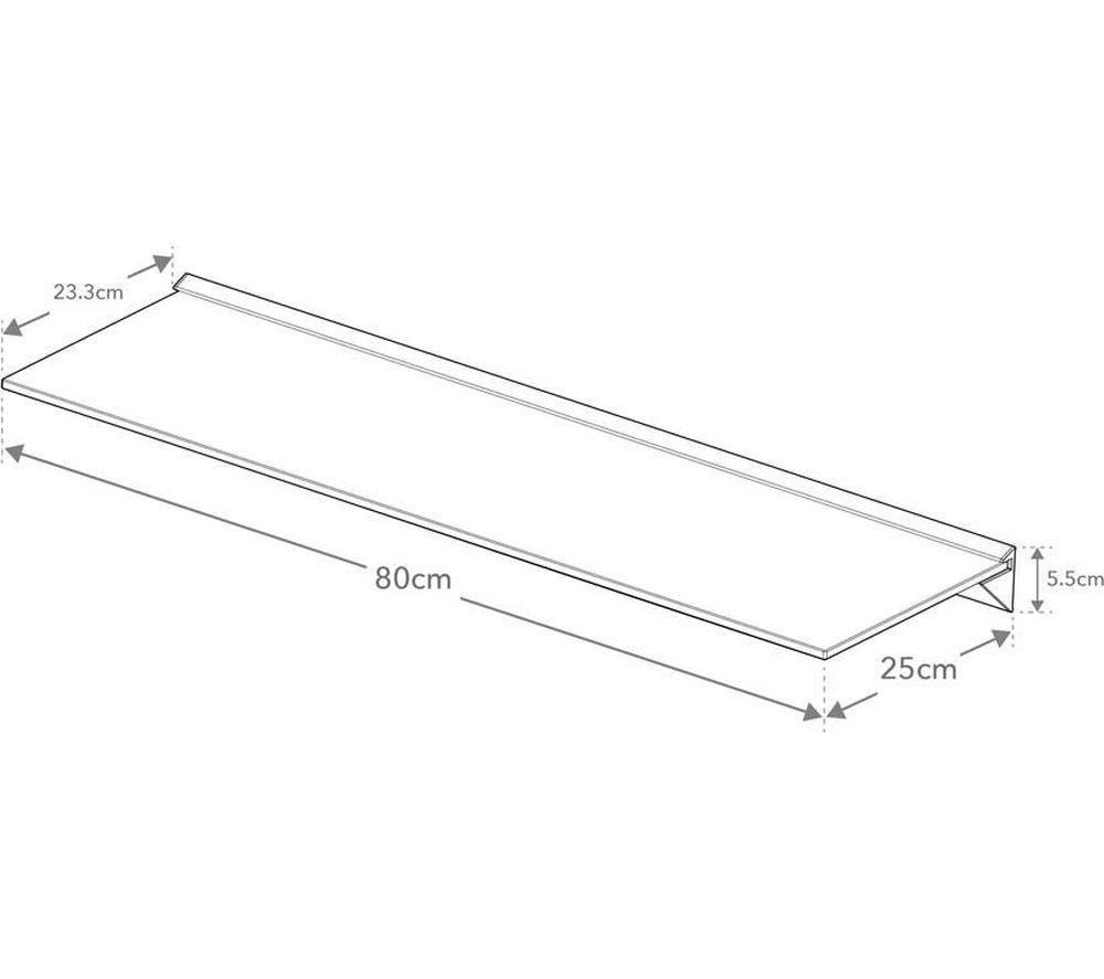 AVF S1800BB Glass Shelf - 80 cm, Black image number 2 of 3