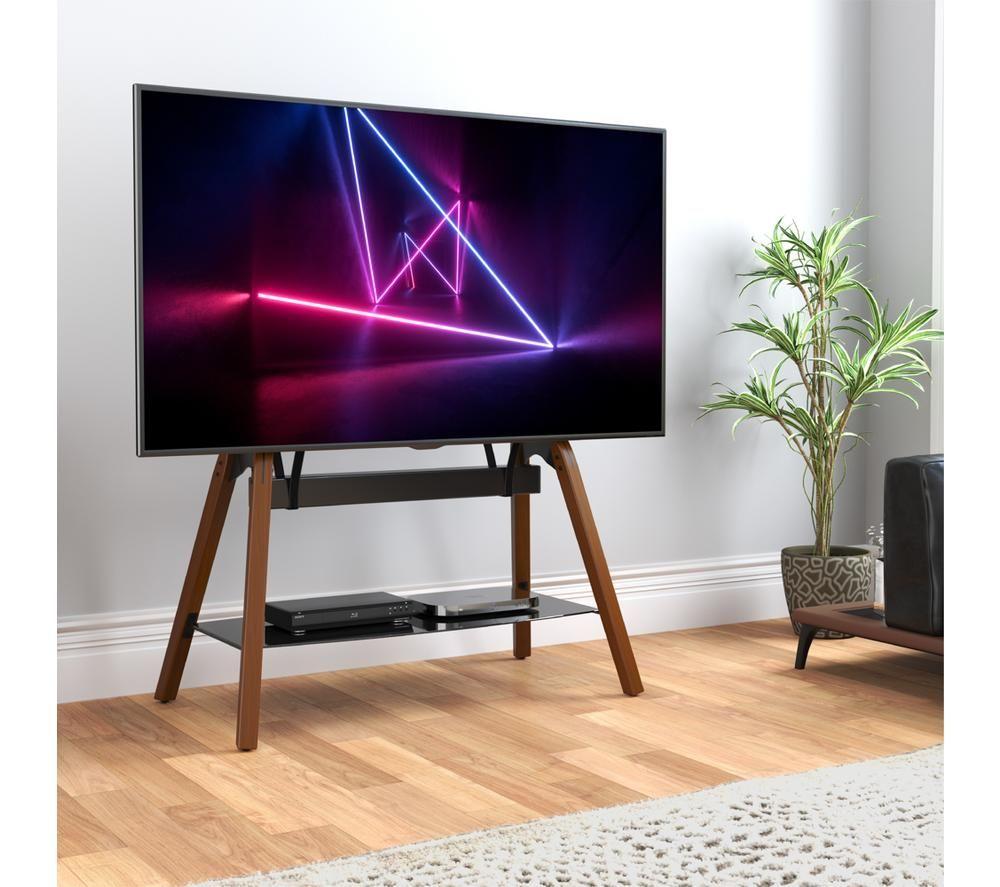 AVF Hoxton Quad FSL1120HOQDWB 1120 mm TV Stand with Bracket for 32-86" TVs - Dark Wood & Black image number 2 of 8