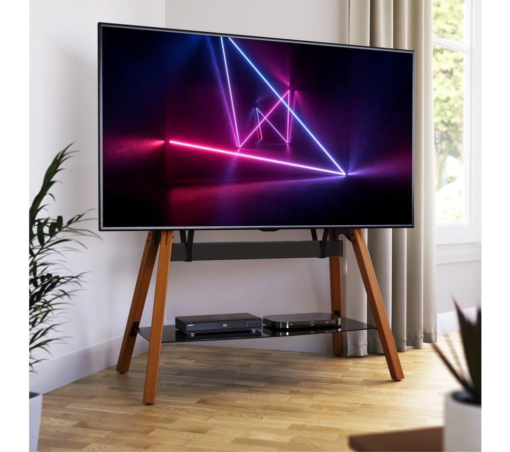 AVF Hoxton Quad FSL1120HOQDWB 1120 mm TV Stand with Bracket for 32-86" TVs - Dark Wood & Black image number 3 of 8