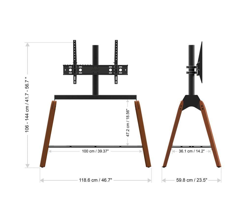 AVF Hoxton Quad FSL1120HOQDWB 1120 mm TV Stand with Bracket for 32-86" TVs - Dark Wood & Black image number 8 of 8