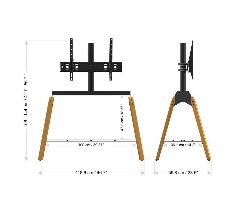 AVF Hoxton Quad FSL1120HOQLWB 1120 mm TV Stand with Bracket for 32-86" TVs - Light Wood & Black image number 5 of 7