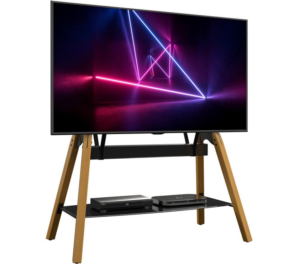 AVF Hoxton Quad FSL1120HOQLWB 1120 mm TV Stand with Bracket for 32-86" TVs - Light Wood & Black image number 6 of 7