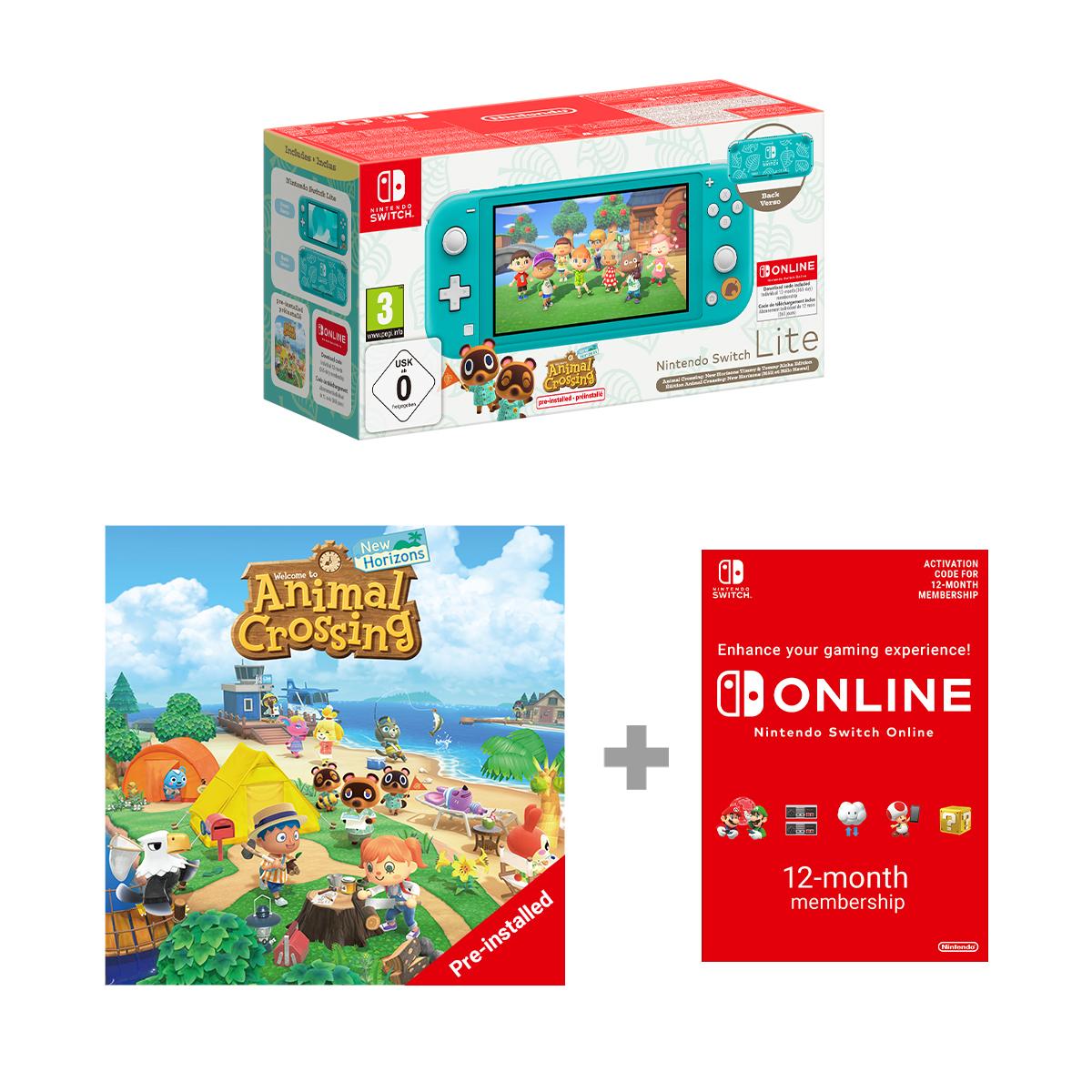 Switch Lite: Timmy & Tommy's Edition with Animal Crossing: New Horizons installed & Nintendo Switch Online 12 Month Membership