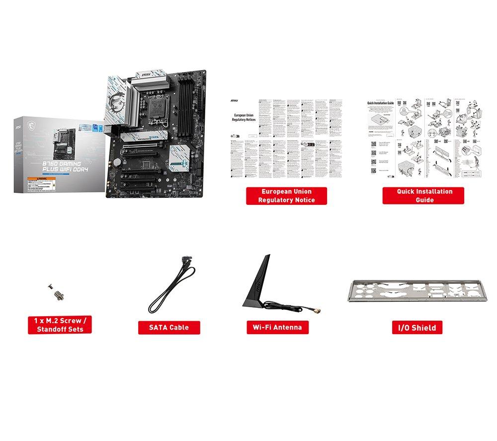 MSI B760 GAMING PLUS WIFI DDR4 LGA1700 Motherboard image number 4 of 6