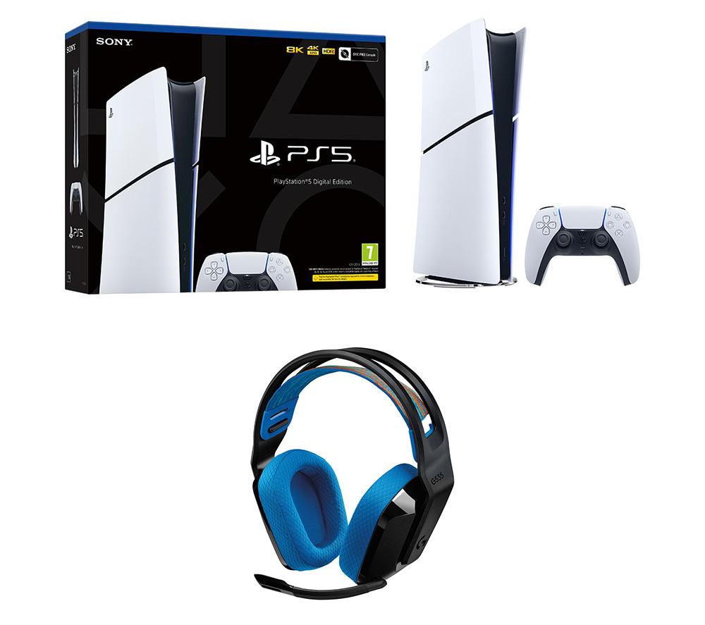 PlayStation 5 (Model Group - Slim) & Logitech G535 Wireless Gaming Headset Bundle, White