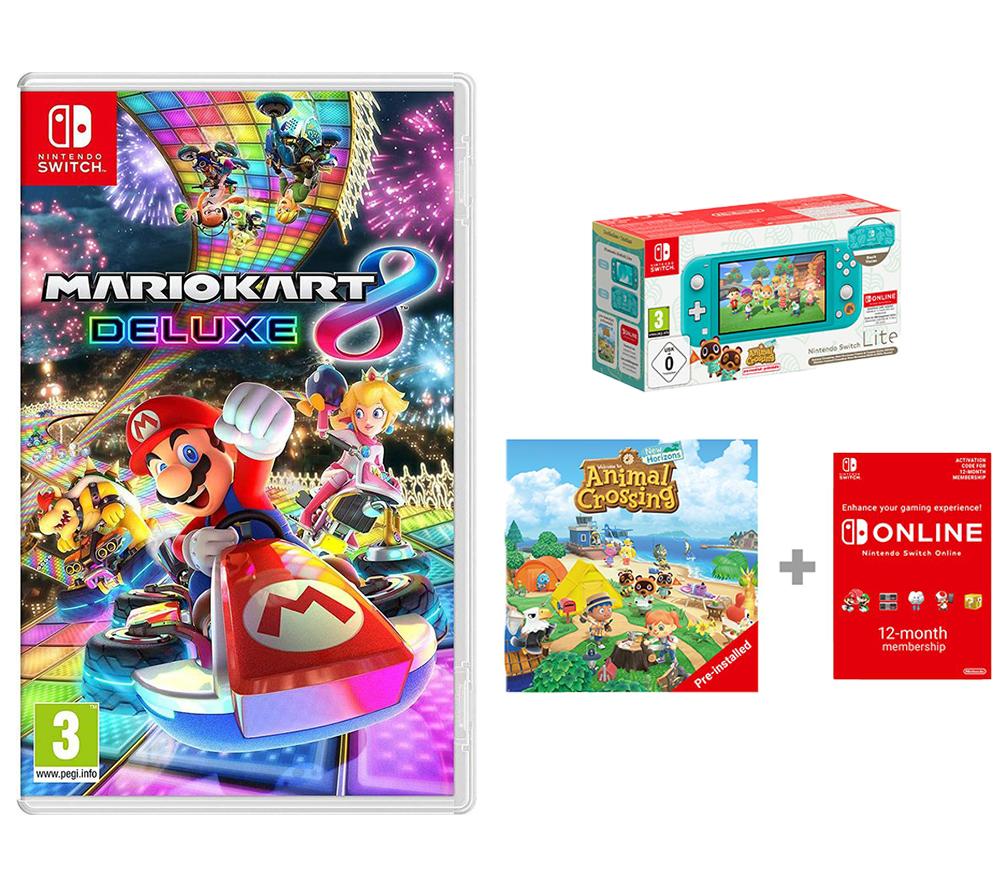 Nintendo Switch Lite Timmy Tommy s Edition with Animal Crossing New Horizons installed Mario Kart 8 Deluxe Nintendo Switch Online 12 Month Membership Bundle Blue Currys Price Tracker pricechase
