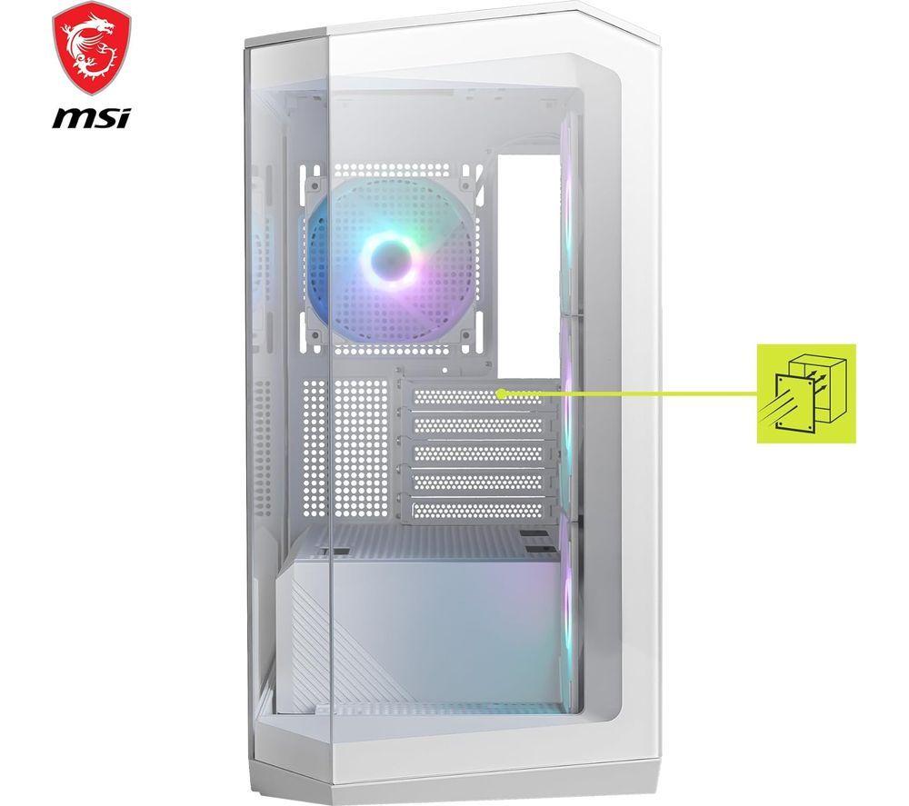 MSI MAG PANO M100R PZ MicroATX Mid-Tower PC Case - White image number 2 of 3