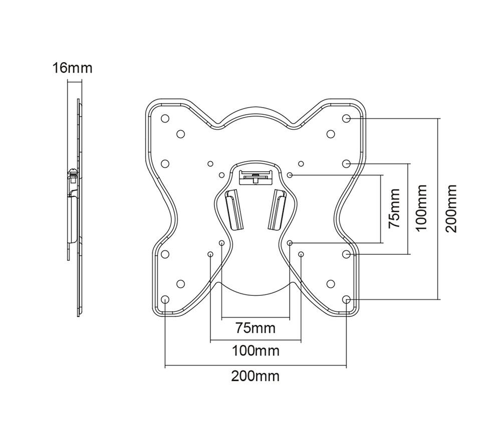 PROPERAV Ultra Slim Fixed 23-43" TV Bracket image number 4 of 7