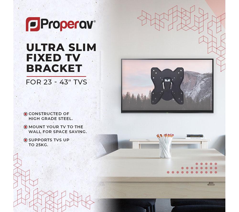 PROPERAV Ultra Slim Fixed 23-43" TV Bracket image number 6 of 7