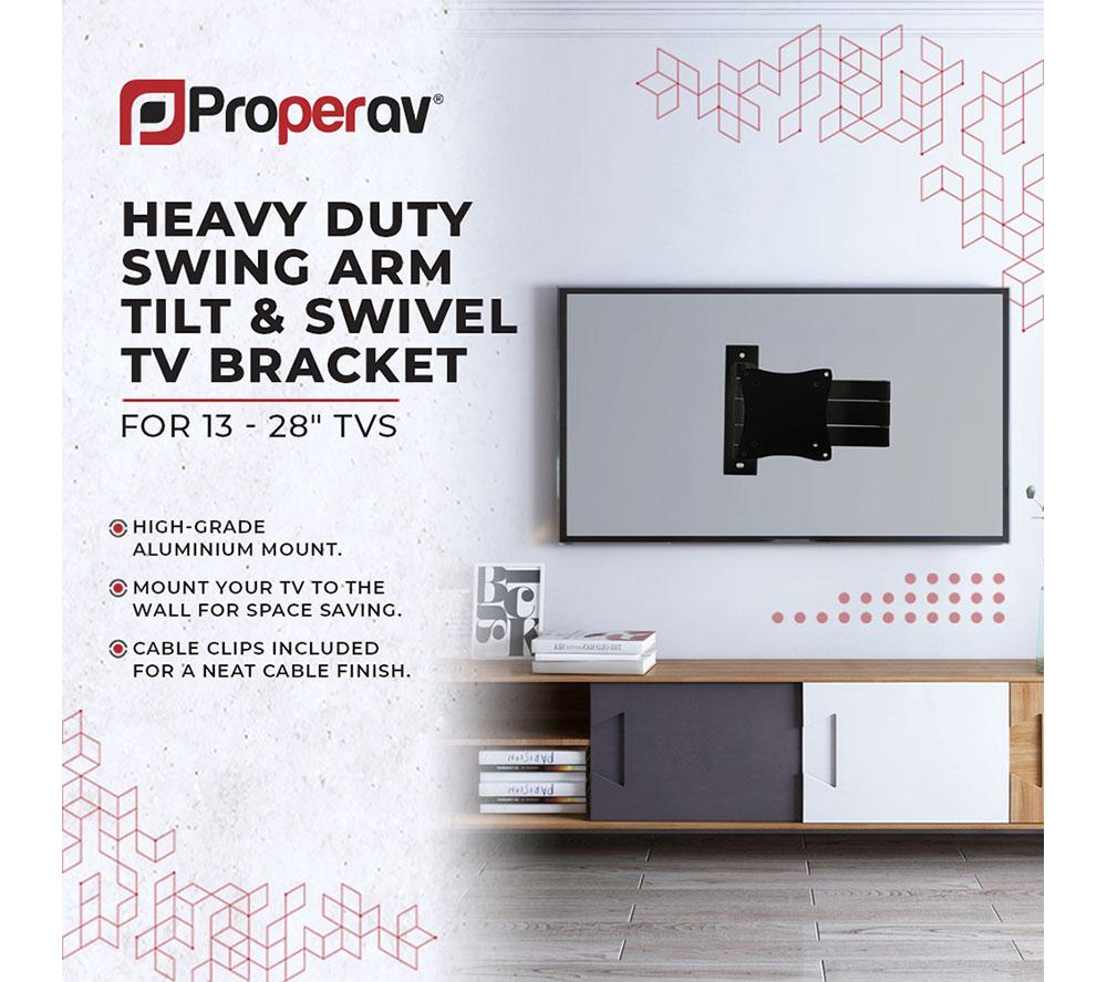 PROPERAV Tilt & Swivel 13-28" TV Bracket image number 5 of 6