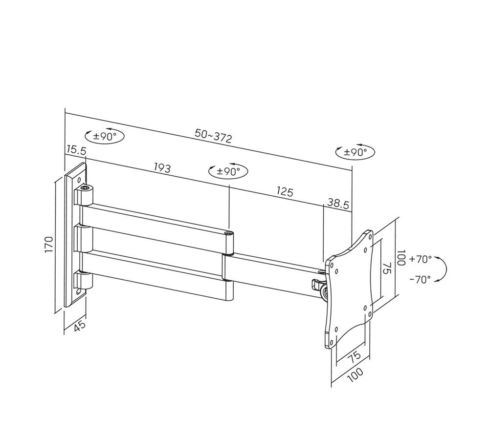 PROPERAV Tilt & Swivel 13-28" TV Bracket image number 6 of 6