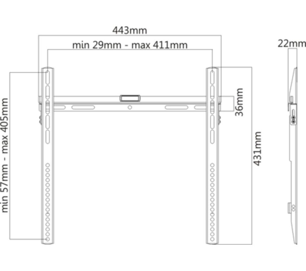 PROPERAV P-FWB44B-1 Fixed 32-55" TV Bracket image number 5 of 7