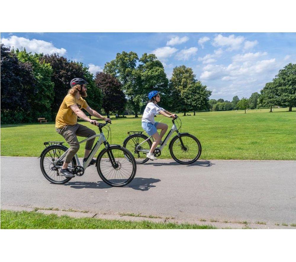 FALCON Horizon Low Step Electric Hybrid Bike - Black & White image number 9 of 11