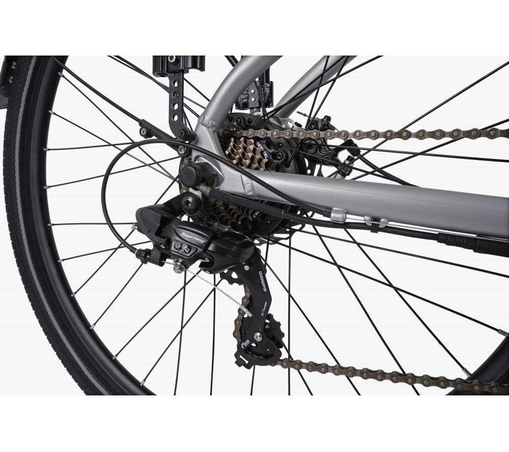 FALCON Horizon Crossbar Electric Hybrid Bike - Silver & Black image number 5 of 10