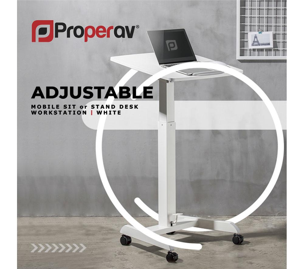 PROPERAV 251BP Sit-Stand Workstation Cart - White image number 3 of 7