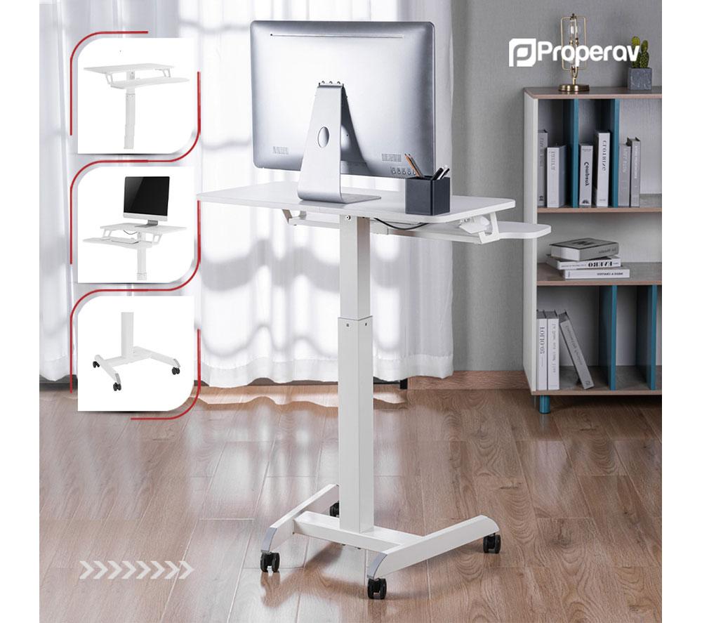 PROPERAV 781BP Two-Tier Mobile Workstation - White image number 7 of 7