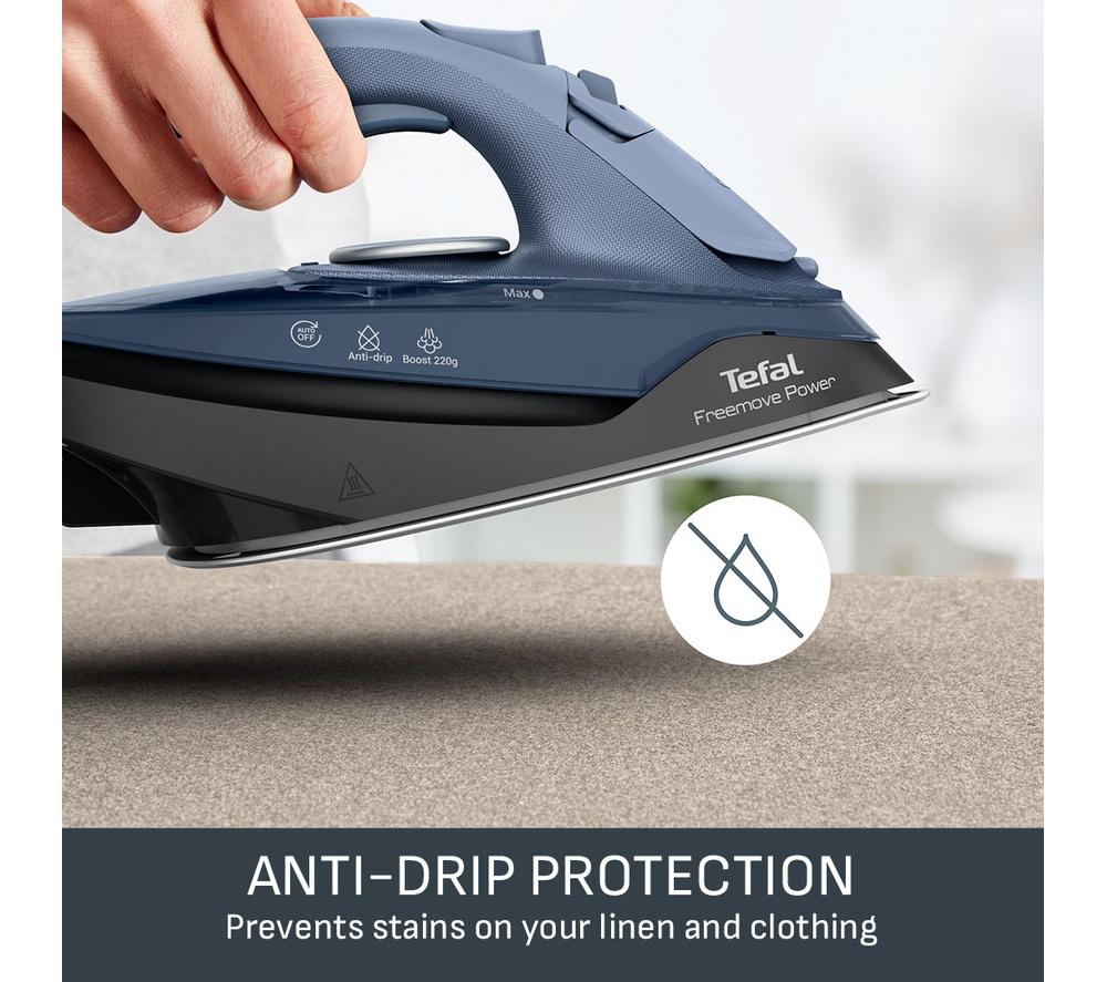 TEFAL Freemove Power FV6674G0 Cordless Steam Iron - Blue Salt & Black image number 6 of 10