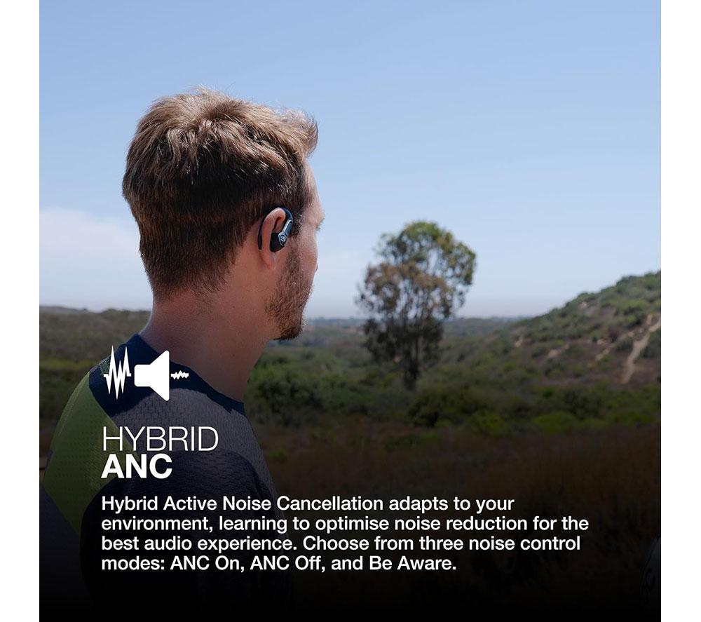 JLAB Epic Air Sport ANC 3 Wireless Bluetooth Noise-Cancelling Earbuds - Black image number 5 of 7