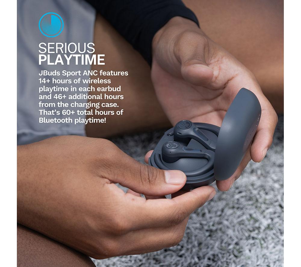 JLAB Jbuds Air Sport ANC 4 Wireless Bluetooth Noise-Cancelling Sports Earbuds - Black image number 6 of 8