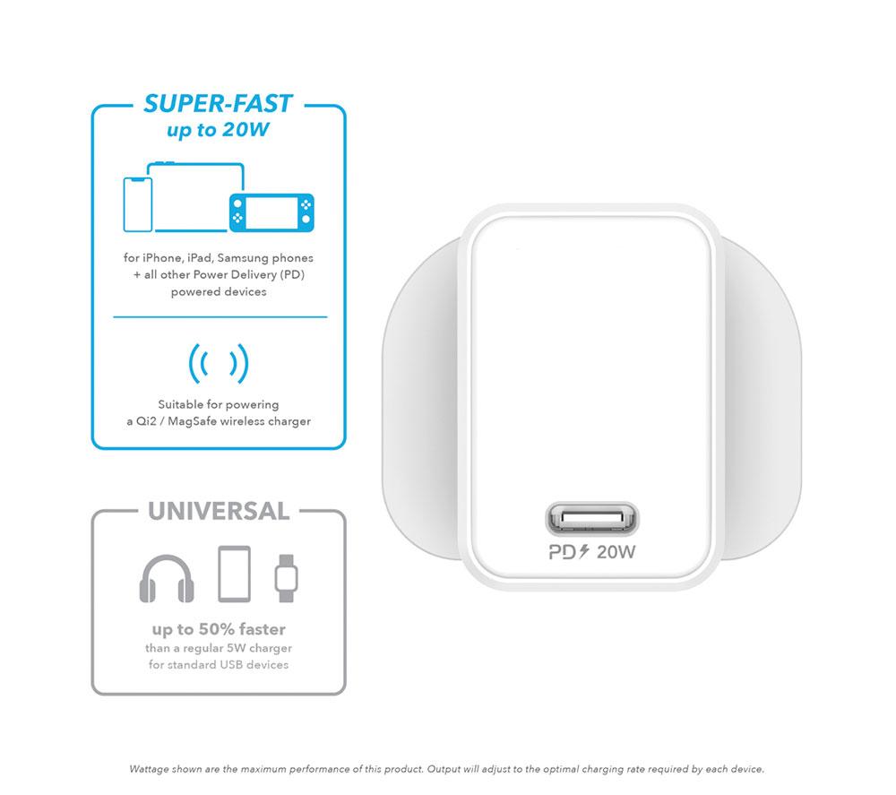 VELD VH20BW Super Fast USB Type-C 20 W Wall Charger image number 4 of 7