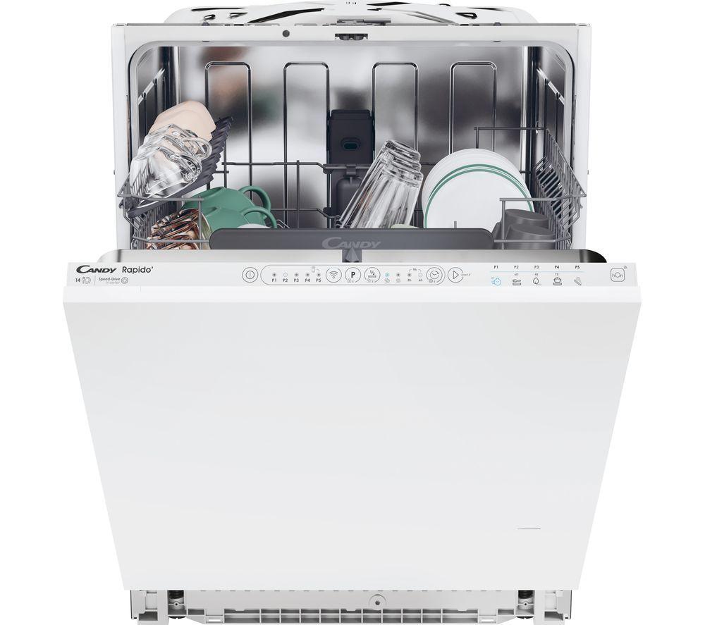 CANDY CI 4C7L0W-80 Full-size Fully Integrated Dishwasher, White