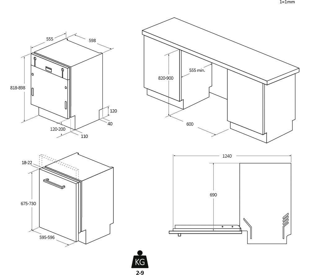 CANDY CI 4C7L0W-80 Full-size Fully Integrated Dishwasher image number 9 of 11