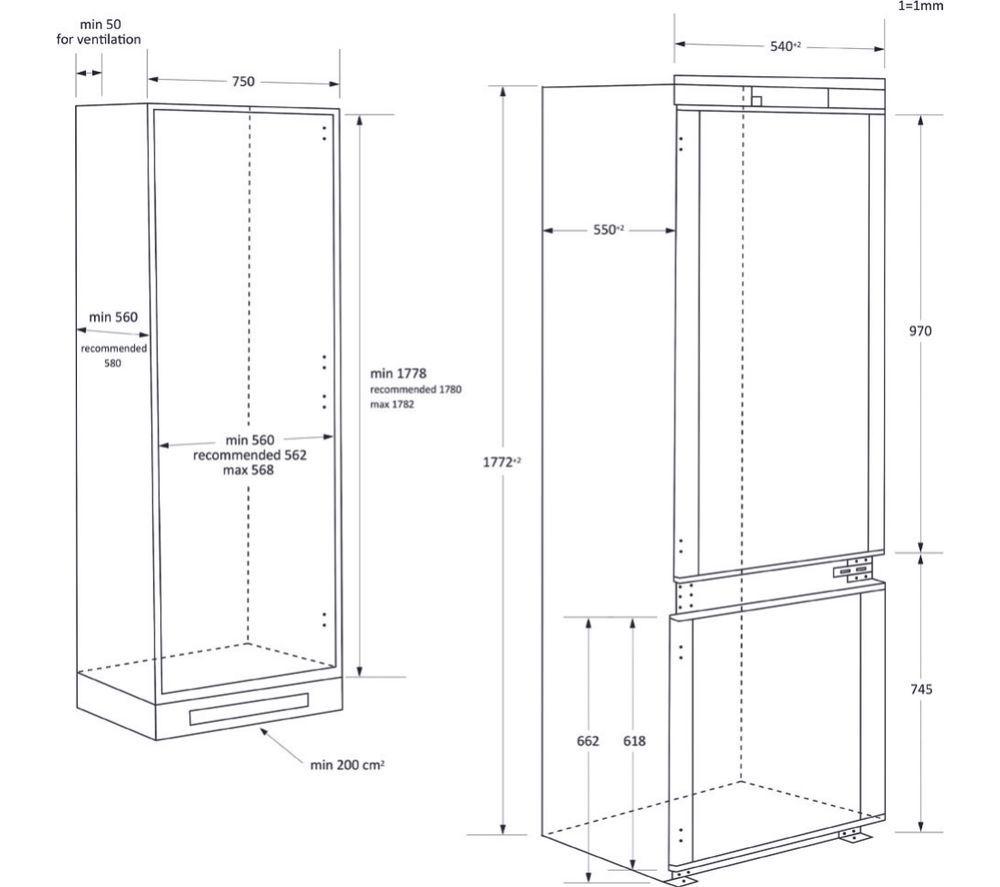 HAIER HBW7518CTK Integrated Smart 70/30 Fridge Freezer - Sliding Hinge image number 18 of 19