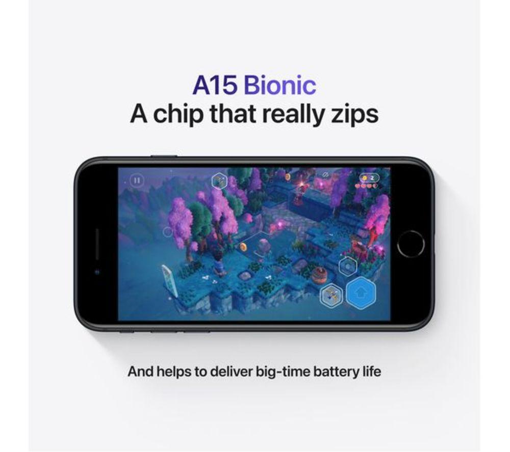 APPLE APPLE Refurbished iPhone SE3 (2022) - 64 GB, Midnight (Excellent Condition) image number 8 of 12