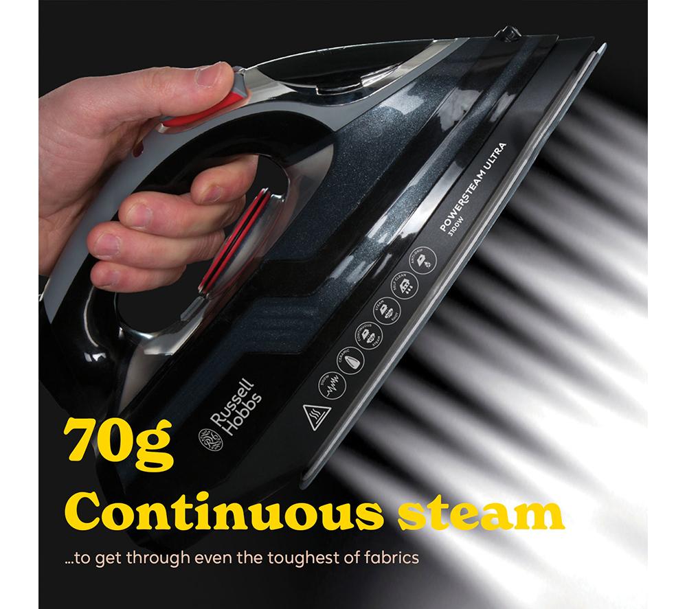 RUSSELL HOBBS Powersteam Ultra Steam Iron - Black & Red image number 4 of 7