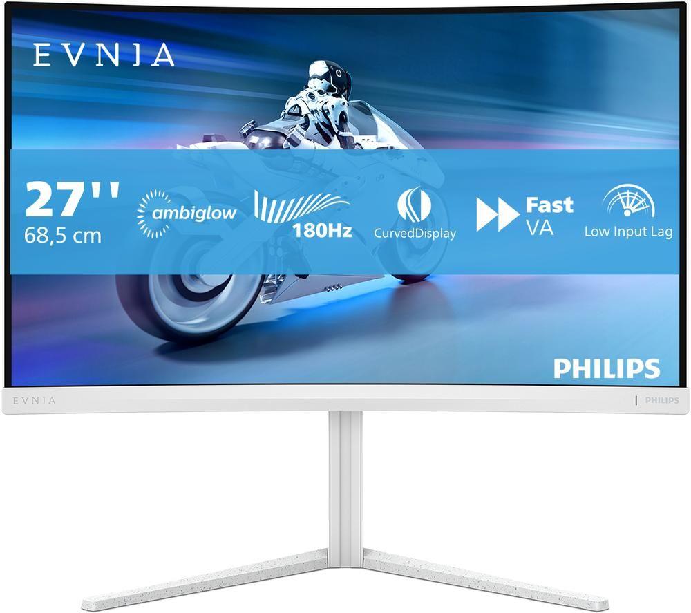 Philips Evnia 27M2c5201l/00 Full Hd 27" Curved Va Lcd Gaming Monitor - White, White