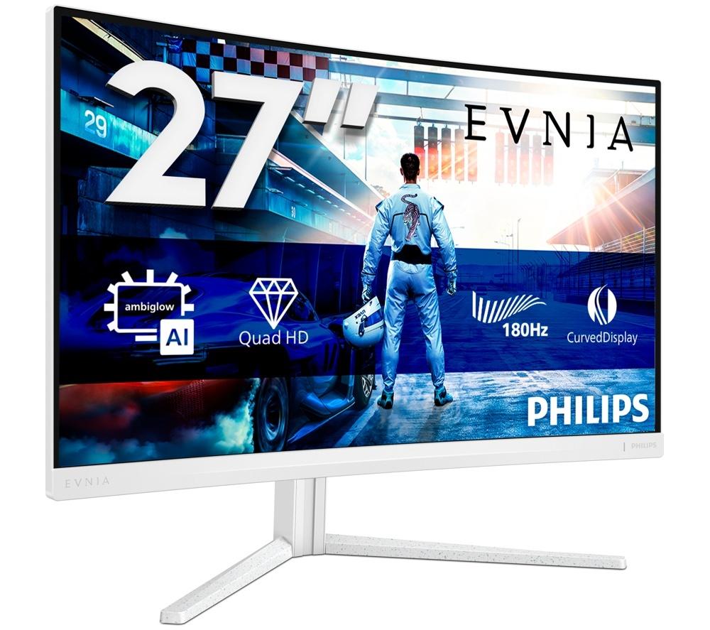 PHILIPS Evnia 27M2C5501/00 Quad HD 27" Curved VA LCD Gaming Monitor - White image number 2 of 9