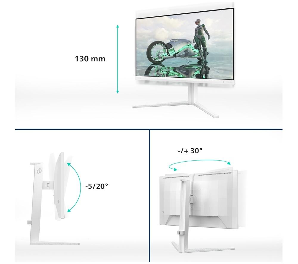 PHILIPS Evnia 27M2N3201A/00 Full HD 27" Rapid IPS Gaming Monitor - White image number 10 of 10