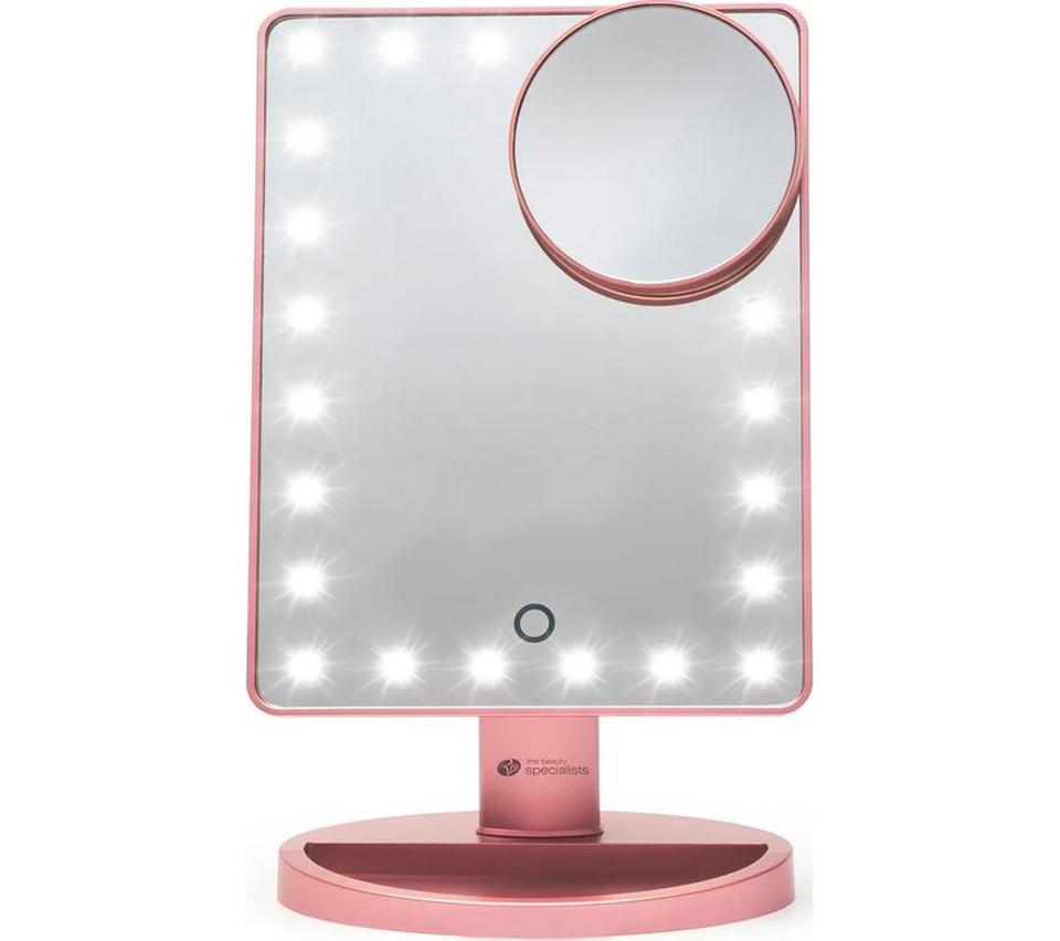 RIO 24 LED Make-up Mirror with 10x Magnifying Spot Mirror - Rose Gold