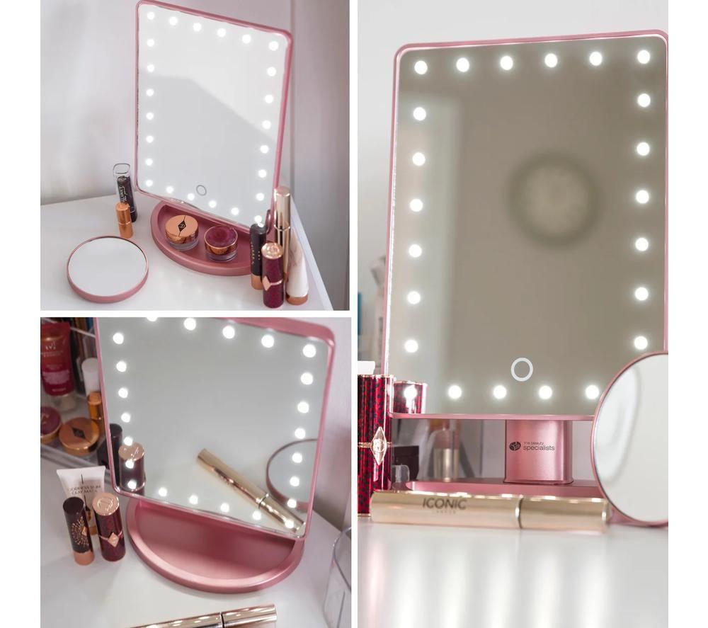 RIO 24 LED Make-up Mirror with 10x Magnifying Spot Mirror - Rose Gold image number 7 of 8
