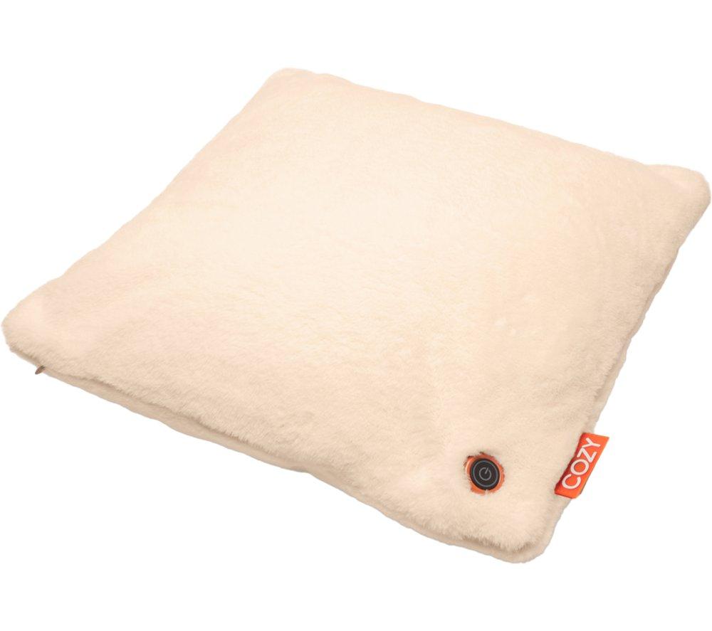 BODI-TEK Cozy Una Heated Faux Fur Cushion - Beige, 45 x 45cm image number 2 of 7