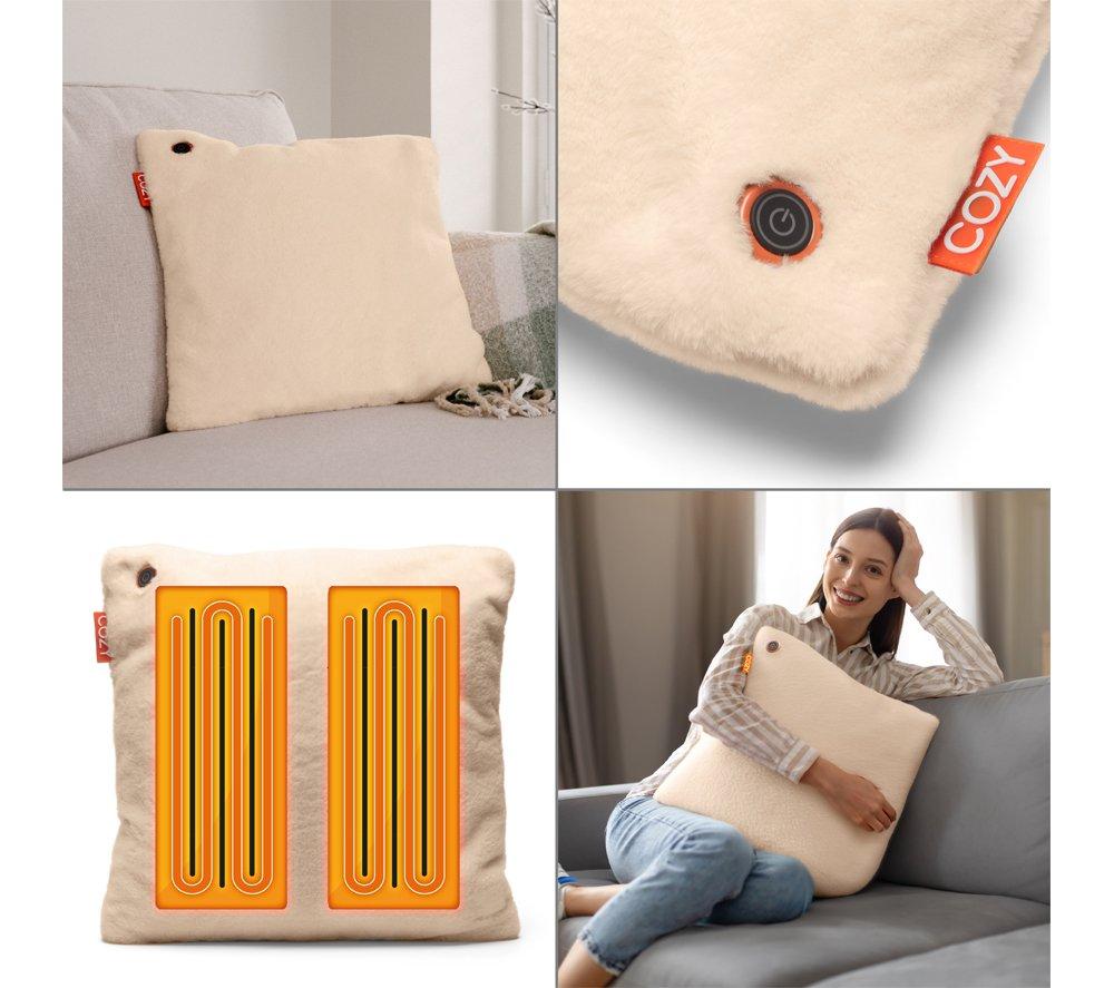 BODI-TEK Cozy Una Heated Faux Fur Cushion - Beige, 45 x 45cm image number 3 of 7