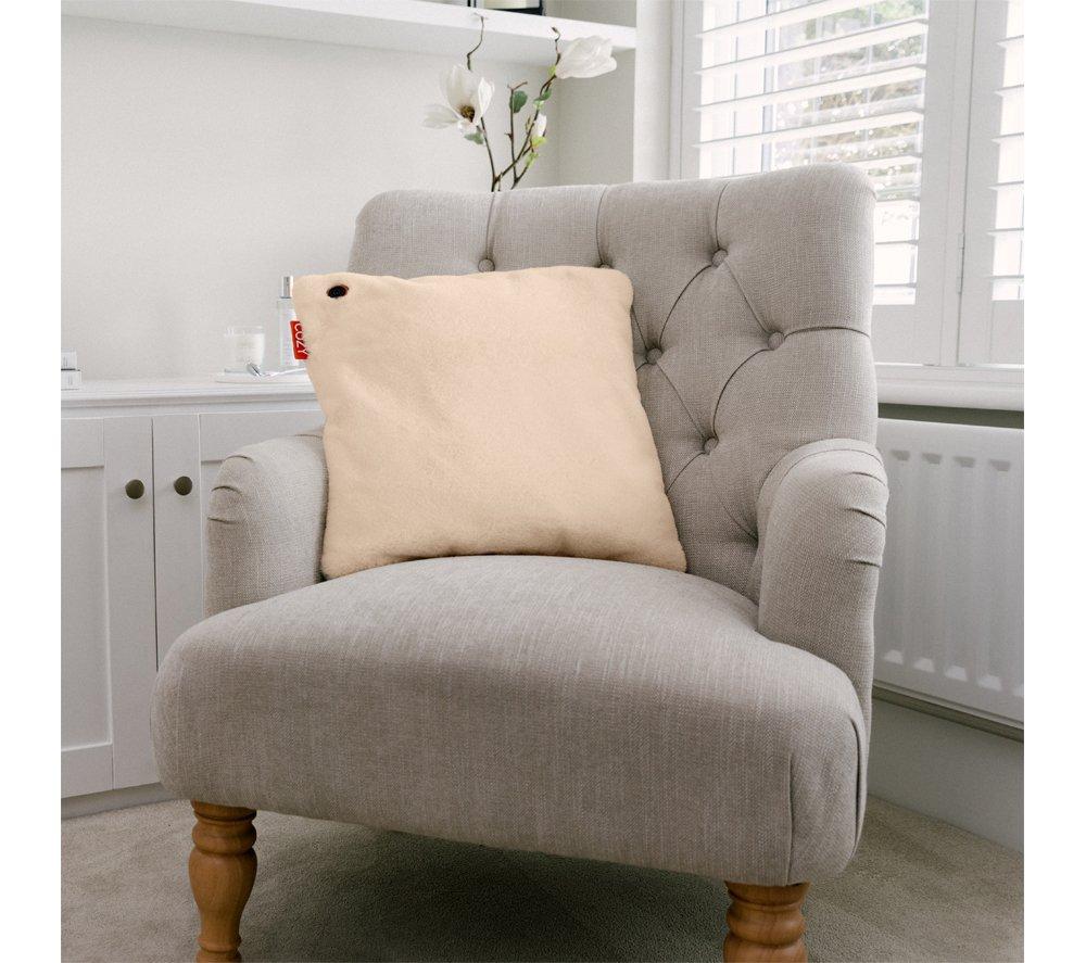 BODI-TEK Cozy Una Heated Faux Fur Cushion - Beige, 45 x 45cm image number 7 of 7