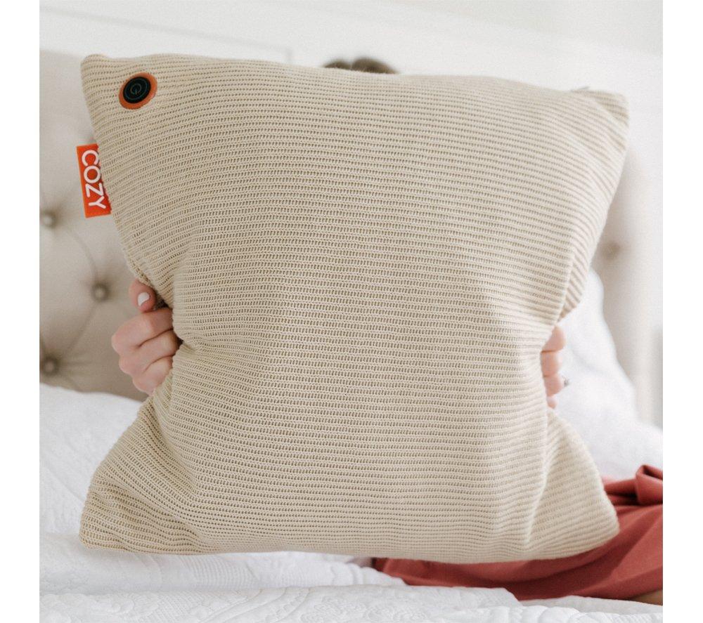 BODI-TEK Cozy Una Heated Knitted Fabric Cushion - Beige, 45 x 45cm image number 3 of 7
