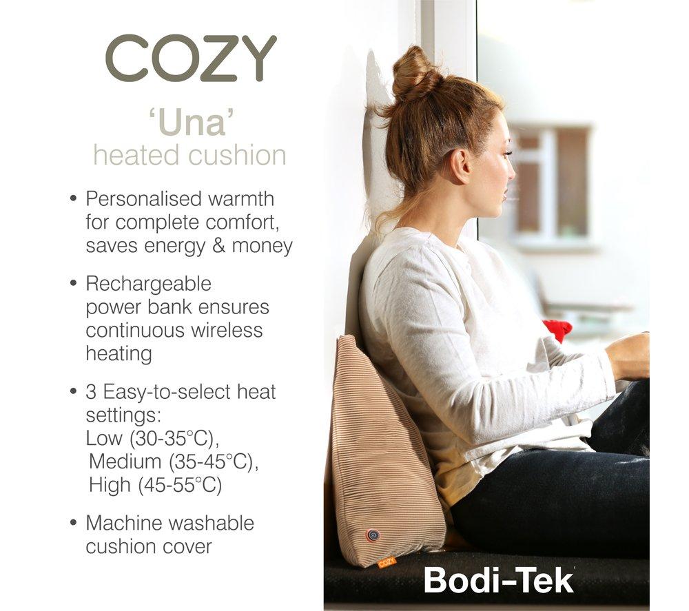 BODI-TEK Cozy Una Heated Knitted Fabric Cushion - Beige, 45 x 45cm image number 6 of 7