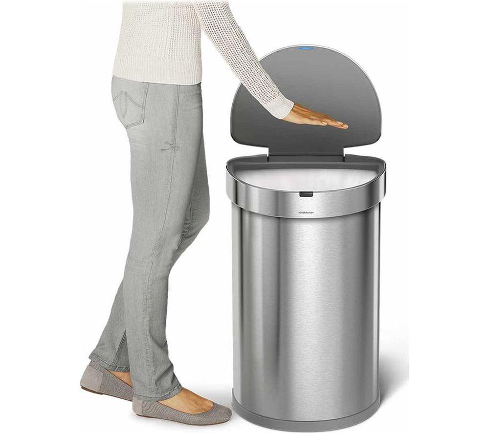 SIMPLEHUMAN ST2009 45-litre Semi-Round Bin - Brushed Steel image number 2 of 6
