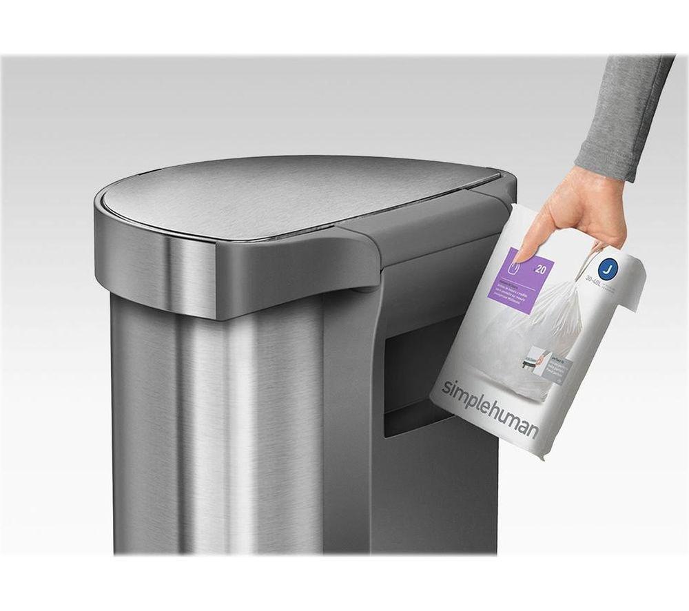SIMPLEHUMAN ST2009 45-litre Semi-Round Bin - Brushed Steel image number 3 of 6