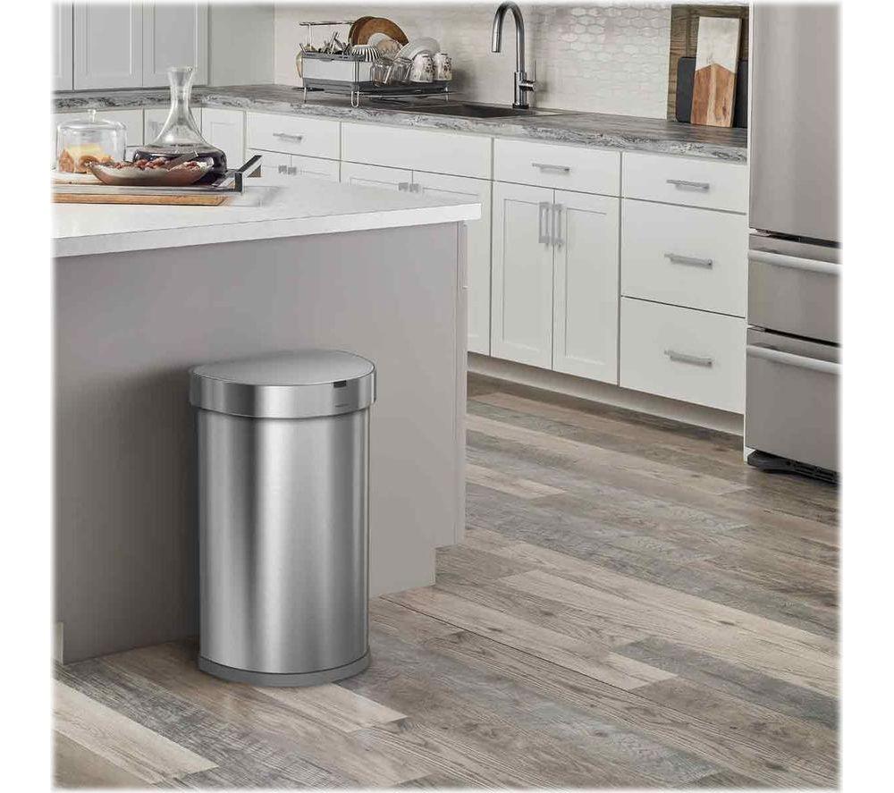 SIMPLEHUMAN ST2009 45-litre Semi-Round Bin - Brushed Steel image number 4 of 6