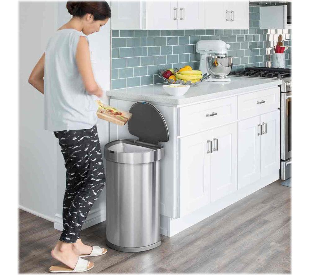 SIMPLEHUMAN ST2009 45-litre Semi-Round Bin - Brushed Steel image number 5 of 6